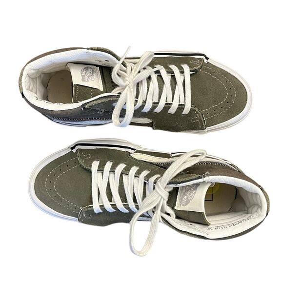 Womens Vans Old Skool Reconstructed Suede Skate Shoes Size 6.5 Green - Picture 3 of 6